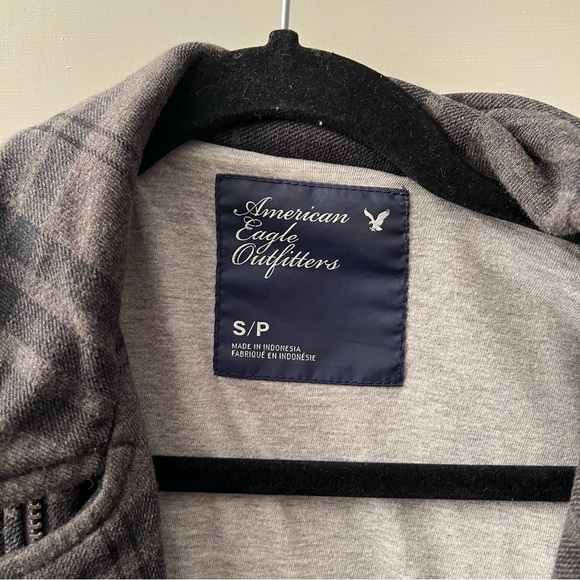 American Eagle Outfitters Grey Plaid Moto Style Zip up Jacket Small - Picture 2 of 10